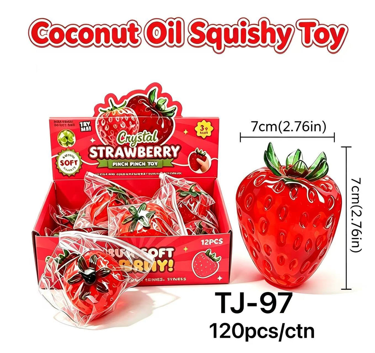 Crystal Strawberry Pinch Toy