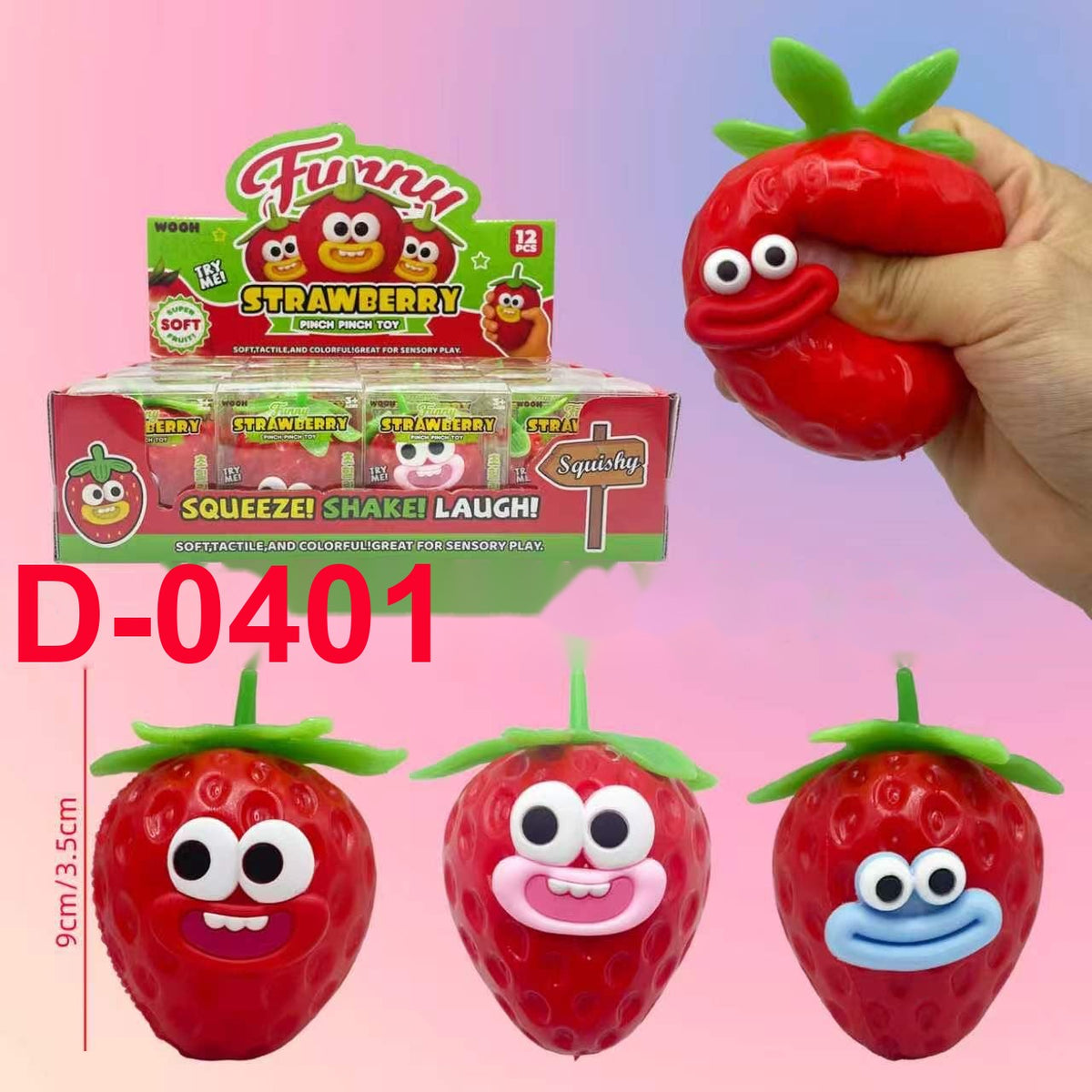 Funny Strawberry Pinch Toy (Red)