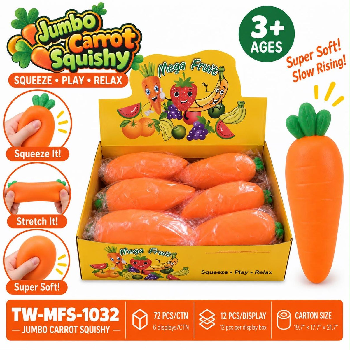 Jumbo Carrot Squishy
