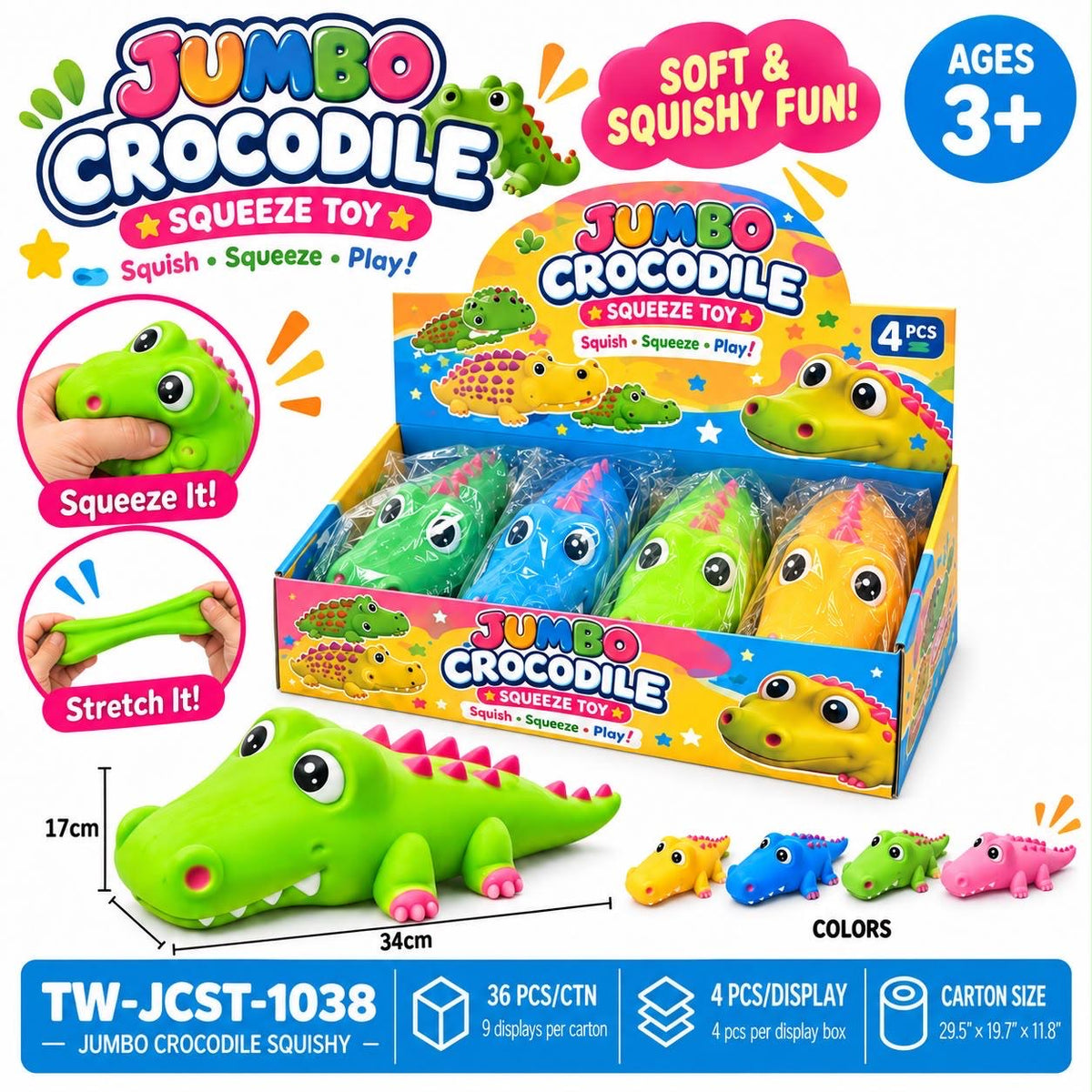 Jumbo Crocodile Squishy