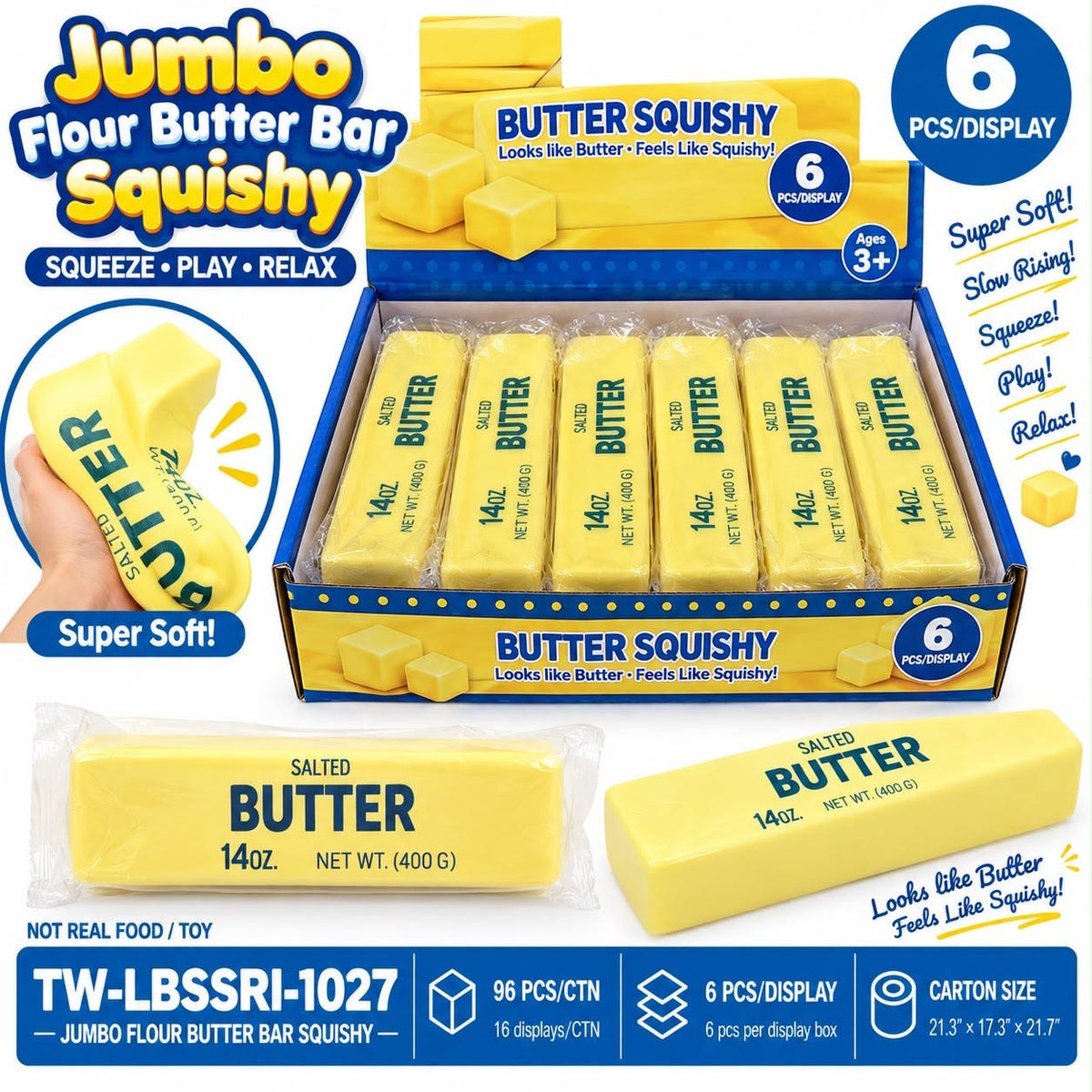 Jumbo Flour Butter Bar Squishy