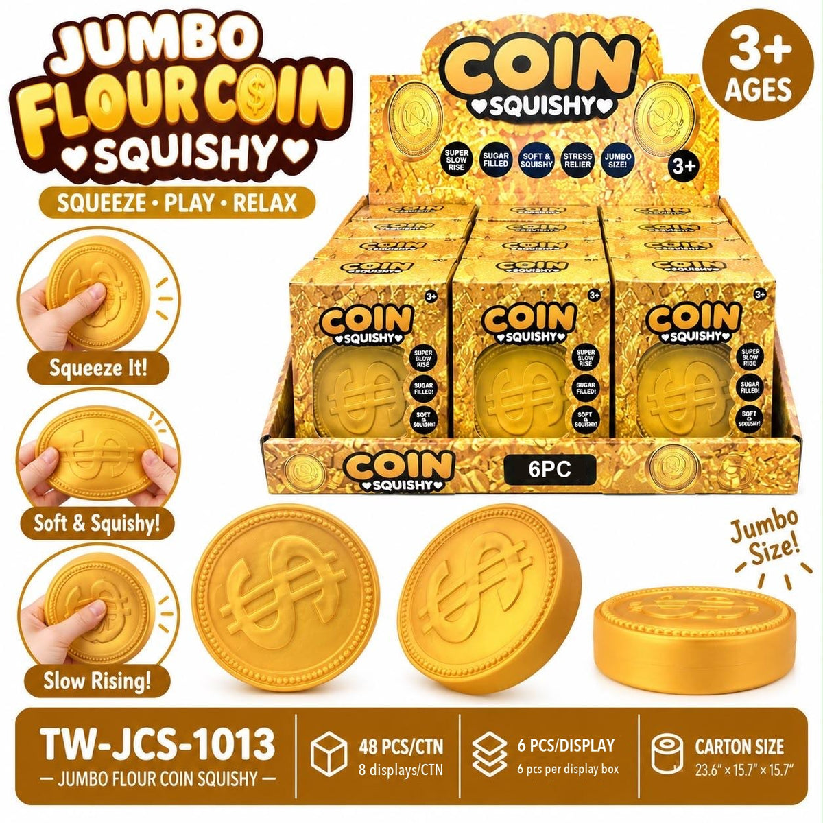 Jumbo Flour Coin Squishy