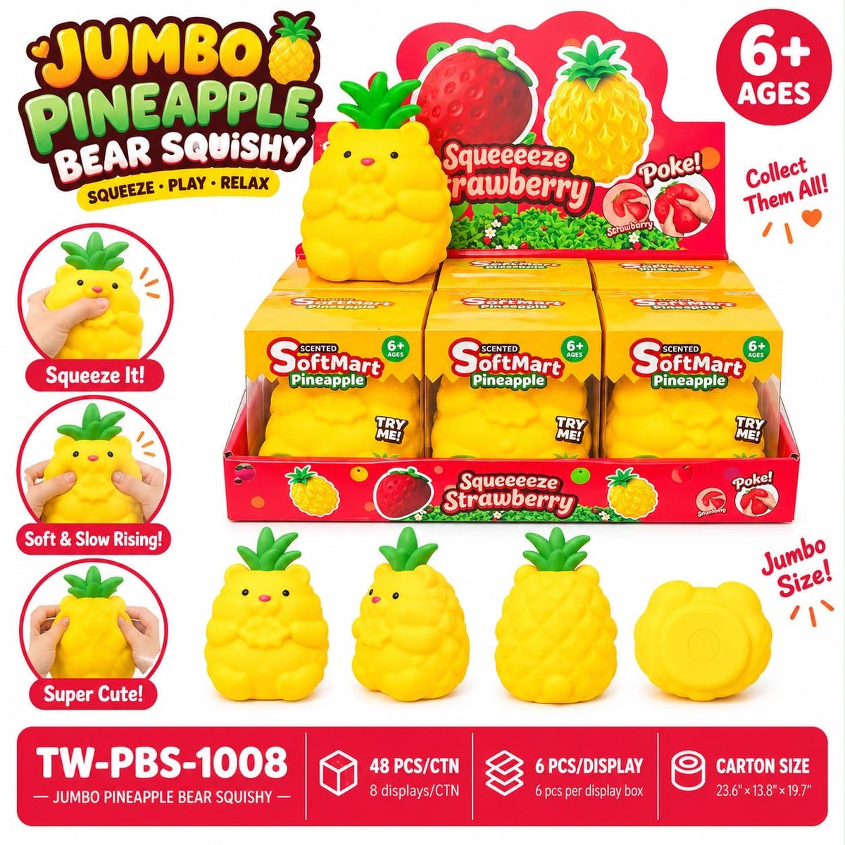 Jumbo Pineapple Bear Squishy