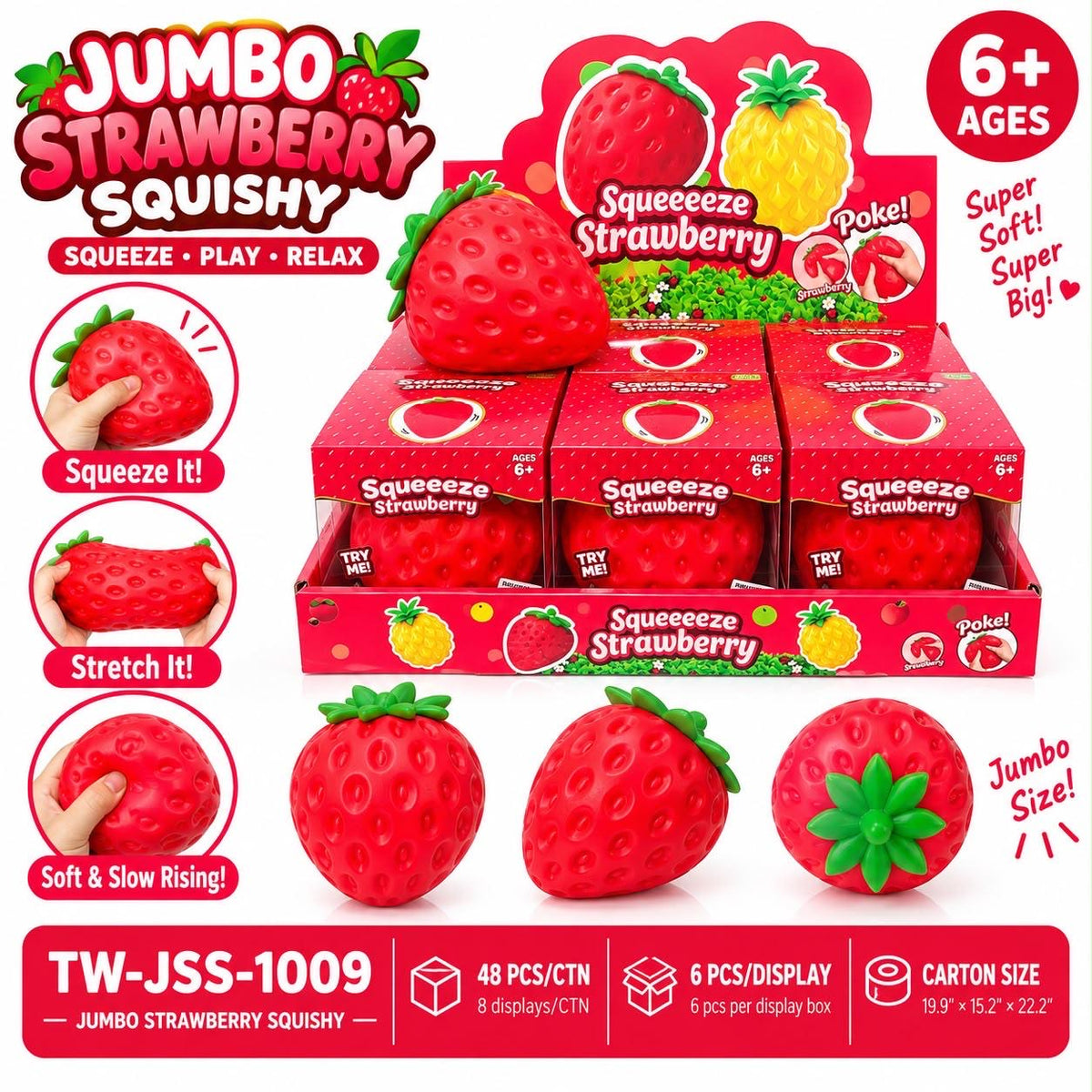 Jumbo Strawberry Squishy