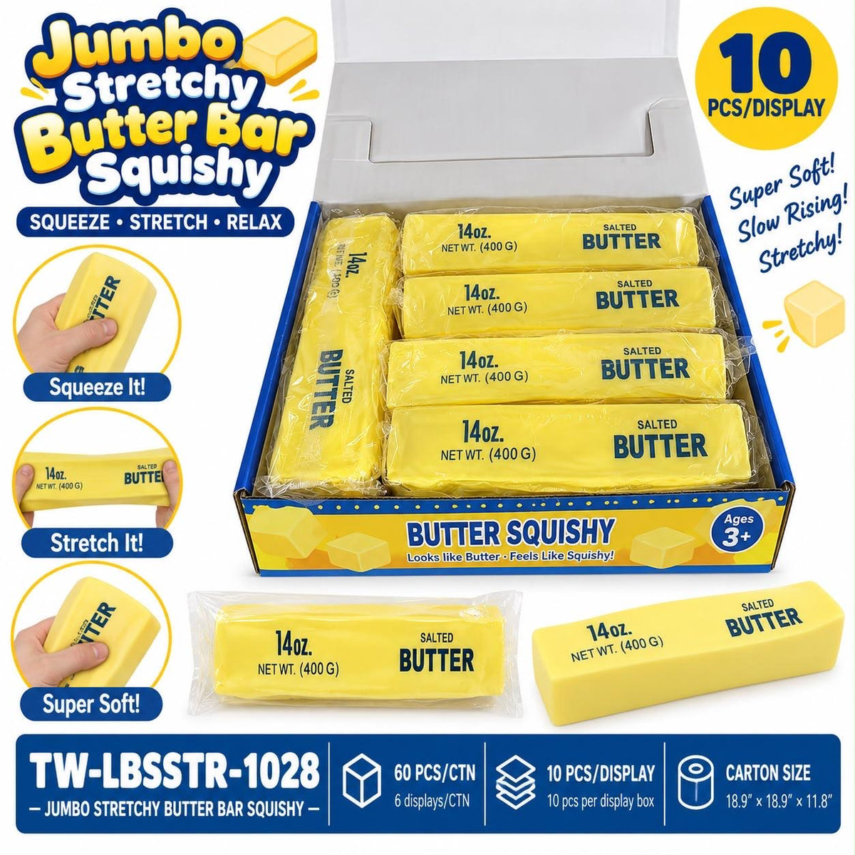 Jumbo Stretchy Butter Bar Squishy
