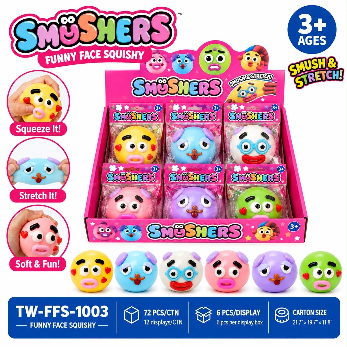 Smushers Funny Face Squishy