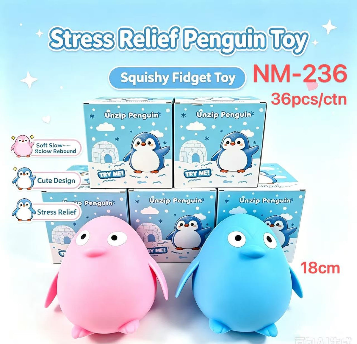 Stress Relief Penguin Squishy